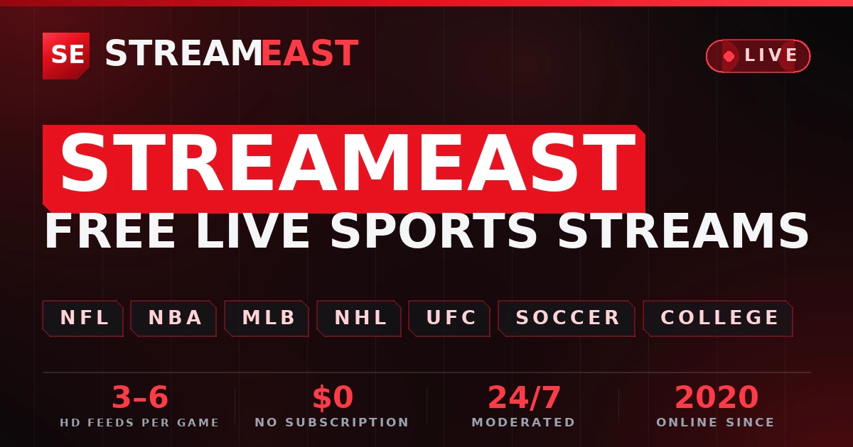 StreamEast — watch free live sports streams in HD: NFL, NBA, MLB, NHL, UFC, college football, March Madness and Premier League on any device
